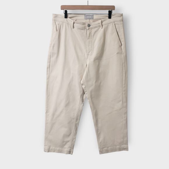 Everlane The Straight Leg Crop Pant Cream Sz 18 High Rise Stretch Neutral Casual - Picture 1 of 11